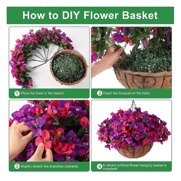 Tekokukat, Bougainvillea, UV-kestävä ulkokoriste E 2pcs