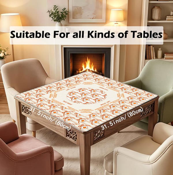 Koket Orange Sløjfe Græskar Efterår Mahjong Måtte 31.5\" x 31.5\" Floral Chicken
