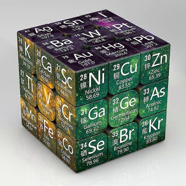 3x3x3 Magic Puzzle Cube Matematik Kemi Element Kub Barnpresenter Pedagogiska Leksaker Kemi