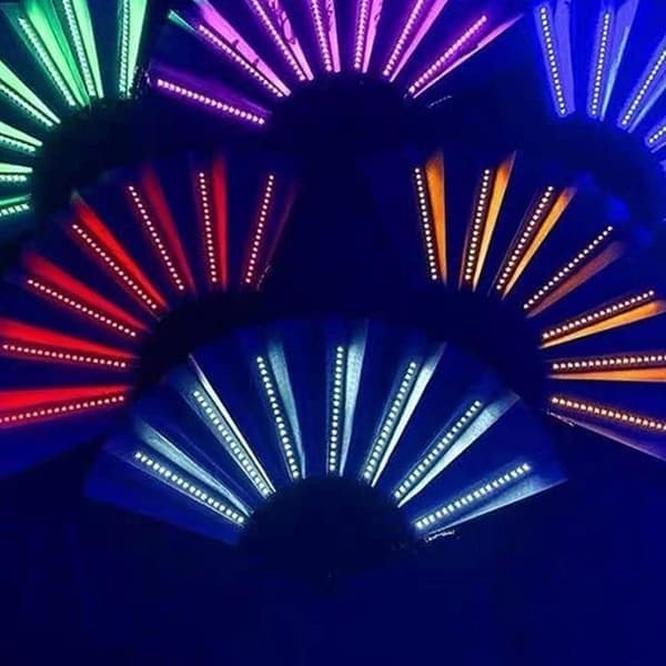 Glow Foldbar LED-blæser Danse Lys Blæser Natforestilling Glød i Mørket Festtilbehør, Blå Blue