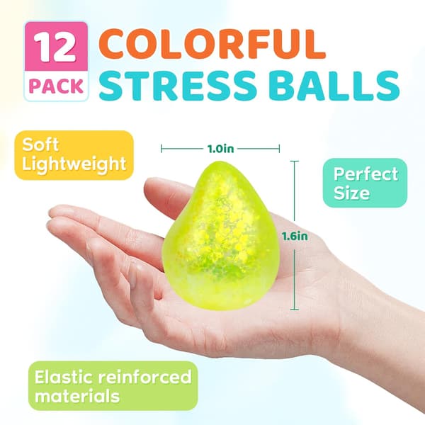12-pak langsomt voksende stressbolde, squishy håndterapi sensorisk klemmelegetøj, bulk festartikler til børn og voksne 12pcs Water Droplet Squishy Ball