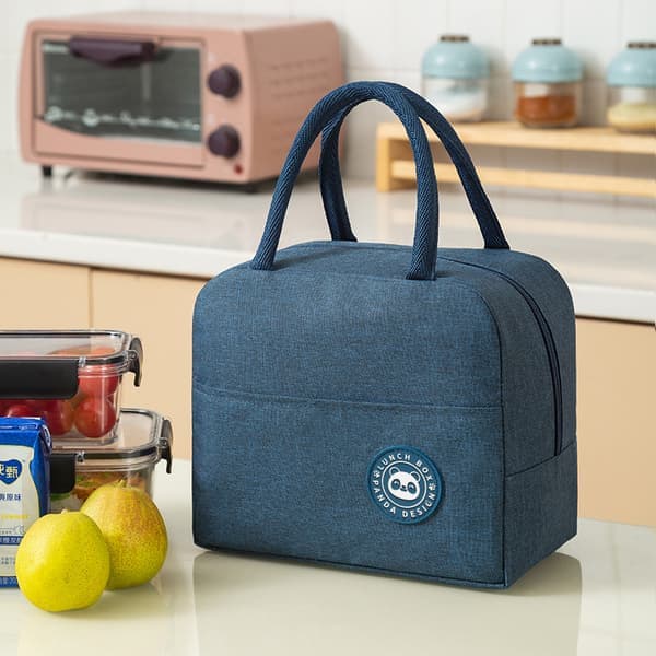 Isoleret Bærbar Madpose med Stor Kapacitet Marineblå