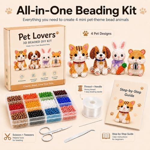 Kelamit Tiny 3D Pärldjur DIY Kit Presenter för Hantverksälskare (Husdjursälskare)
