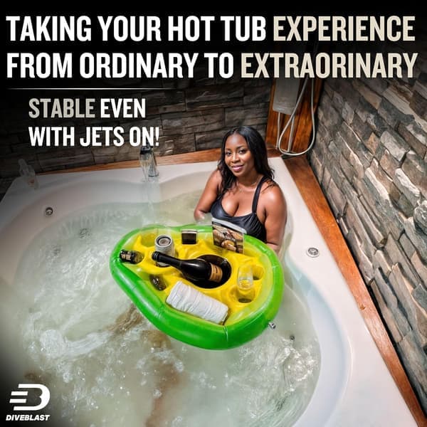 Premium flydende pool drinkholder, boblebadstilbehør til voksne - Holder op til 22 kg - Sjovt pooltilbehør til voksne drinkflåd