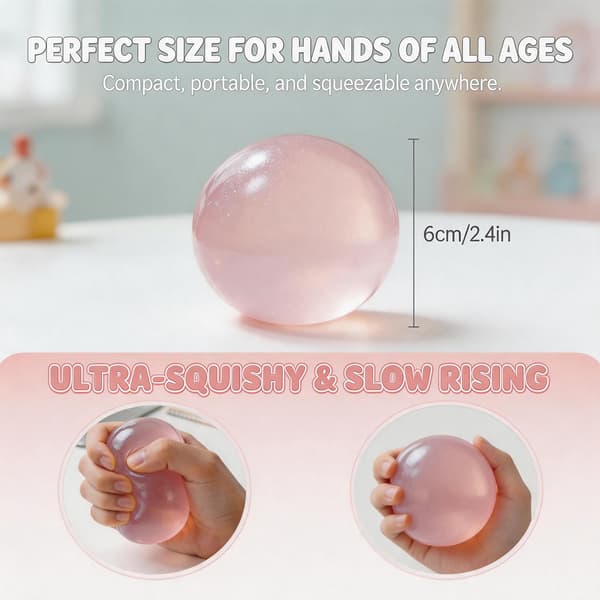 Mochi Paljetter Squishy Stressboll. (2st) 2pcs