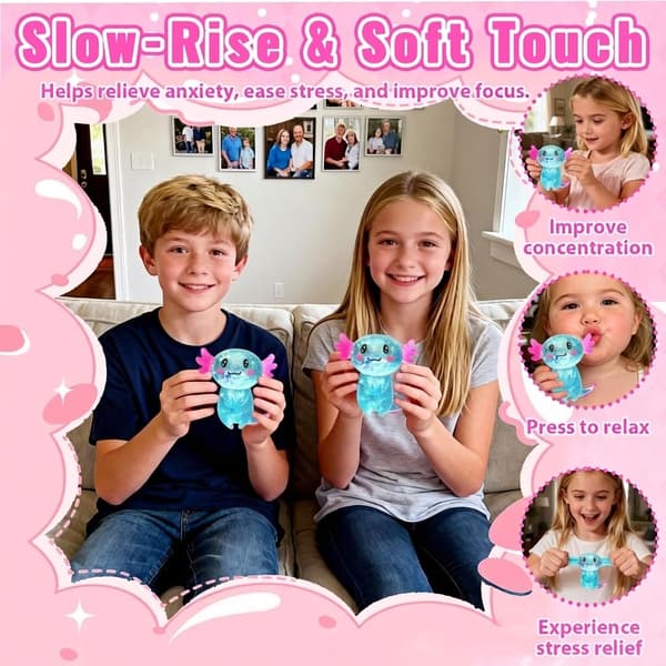 9 cm Blå Glitter Stående Axolotl Squishy Langsomt Stigende Blue