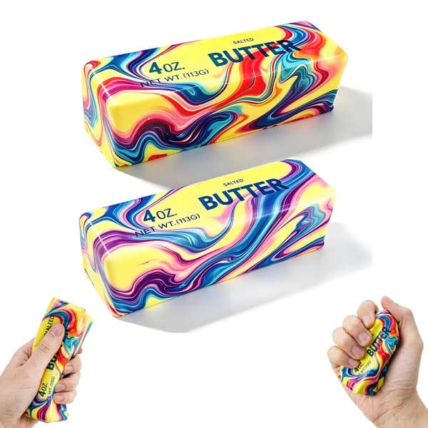 Smør Squishy Sakte Stigende Fidget Leker, 2 Stk Smør Klemmeleker