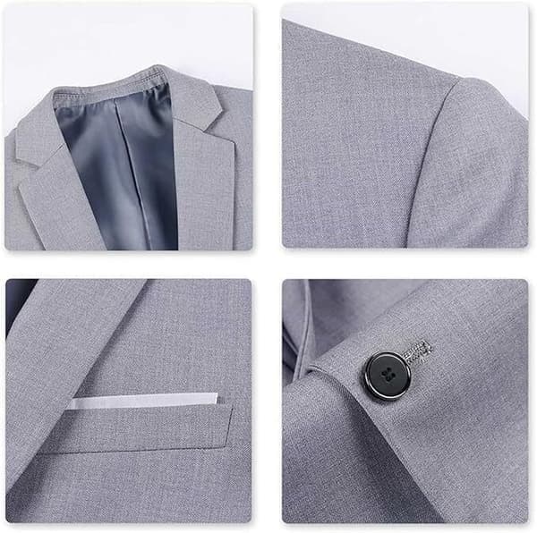 Herr Slim Fit 2-delad Kostym, Kavaj, Byxor, Grå, Storlek L grey L