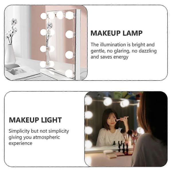 14 Stk. Spejllampe USB Make-up Lys Justerbar Lysstyrke Vanity Light Fyldlys
