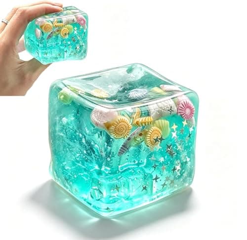 Sensoriska Squishies Ice Squeeze Ball, Långsamt Stigande Stresslindrande Kub för Vuxna, Töjbara Handfidgetleksaker för Stresslindring (Grön)