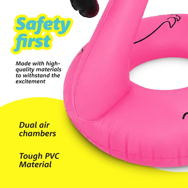 Flamingo Pool Float med soldrevne LED-lys, 43 x 34 tommer oppustelig