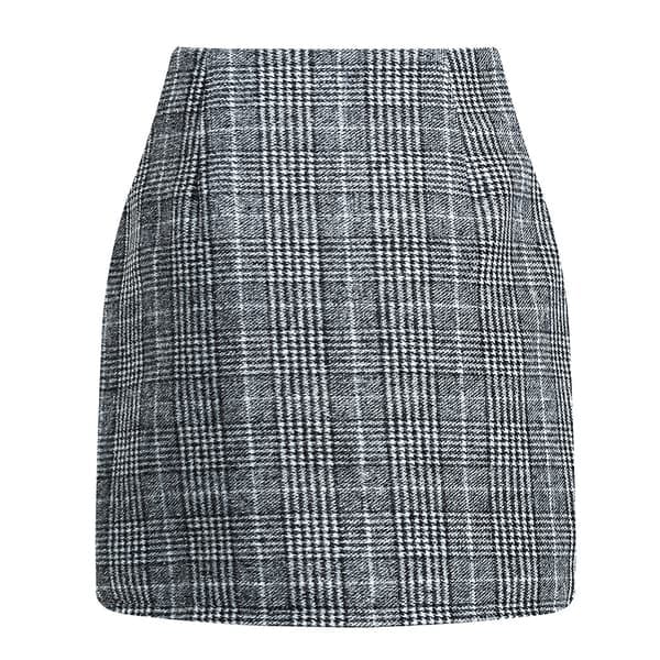 Dame ternet højtaljet bodycon miniskørt, sort, størrelse M black M