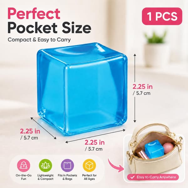 1PC Ice Cube Squishy Fidget Legetøj, Langsomt Stigende Klemme Sensorisk Legetøj Stress Gave Bule