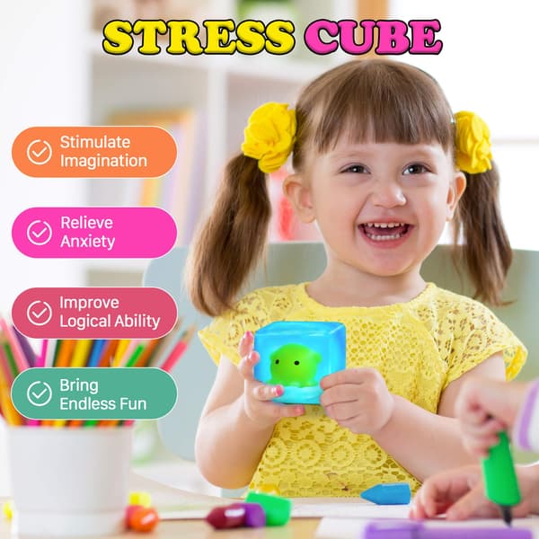 Squishy Stress Cube Fidget Legetøj Voksne - Glød i Mørket Blæksprutte Sensorisk Legetøj til Børn med Autisme Stressbolde til Børn Klemmelegetøj til Octopus2