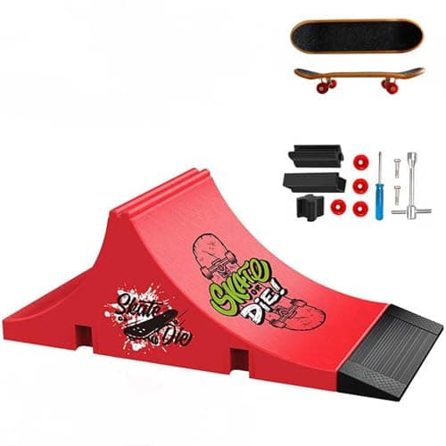 Fingerboard Skate Park Set, Mini Finger Ramp Hinder Träningsleksakssats (E) E