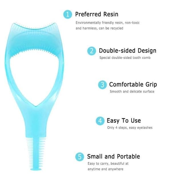 Plastapplikatorborste 3 i 1 Ny Mascaraguide Multifunktionell Styling, Blå blue