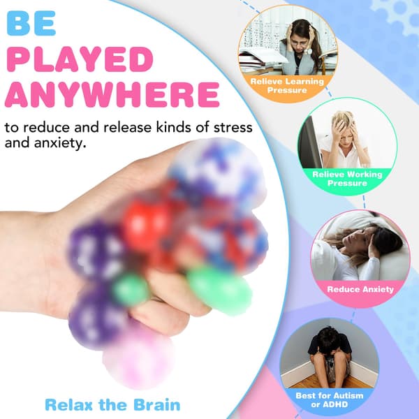54-pak stressbolde, bløde klemmebolde i bulk, fidget til voksne, bløde bolde til stresslindring, stressbolde til voksne, festgaver, 54pcs Stress Balls