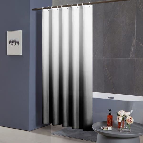 Anti-mugg dusjforheng 200x200 cm svart gradient polyester - vanntett med 12 kroker