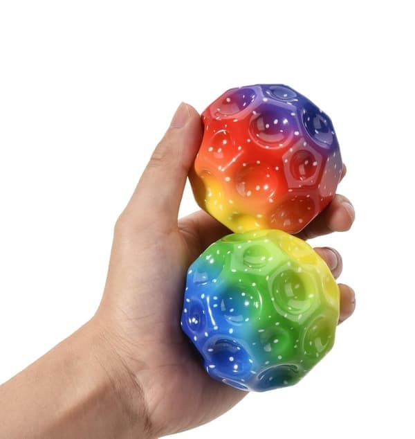 3 st flerfärgade rymdhoppbollar, minihoppbollar, kombination 1 Combination 1