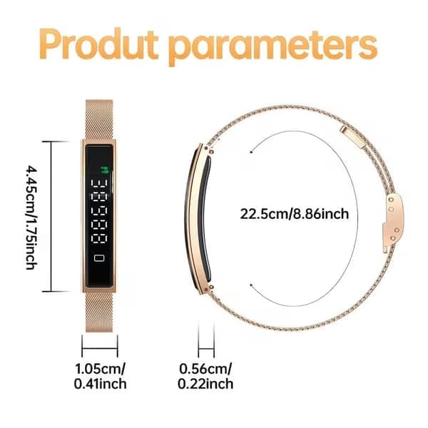 Smart armbånd med skritteller, flere sportsmoduser, lett smartklokke for iPhone og Android sølv magnetisk stripe + silikonstripe Silver Magnetic strip + silicone strip