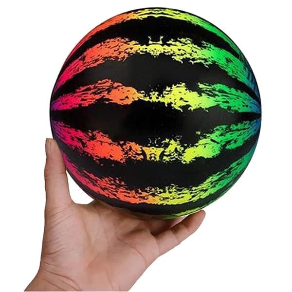 Vandmelon Bold Regnbue PVC Oppustelig Børnelegetøj Elastisk Bold Strandfest Regnbuebold