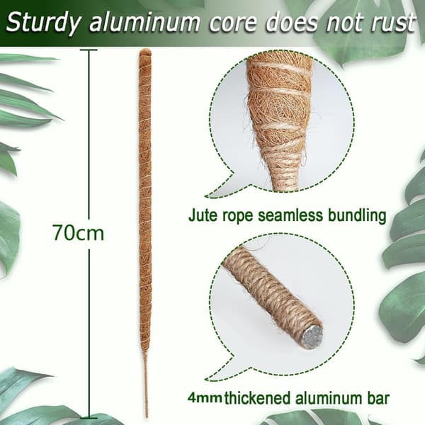 Moss Stick Böjbar 70 - 100cm, Växtstöd / Stödpåle - Klätterväxter, 1 / 2 - Förpackning 2 st - 80cm st - 80cm 2 st-80cm