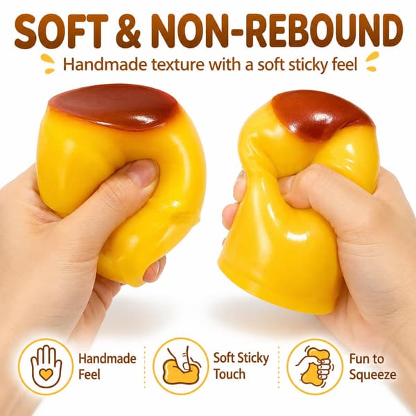 Knaprigt Smör Squishy Stick Asmr Långsamt Stigande Pärlfylld Klämbar Skrivbordsdekoration Presenter för Vuxna (Pudding) Pudding