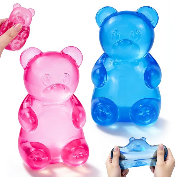 2 STK Squishy Fidget Stressbolde, Gumdrop Sensorisk Legetøj til Børn og Voksne, Super Solid Klemmebold, Angstlindrende Slik Fidget Legetøj til Hjemmet Gumdrop Squishy