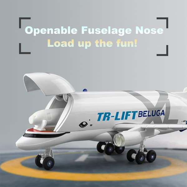 Beluga Diecast flyleketøy, 1:72 passasjerflymodell, lys og lyd, alder 3+