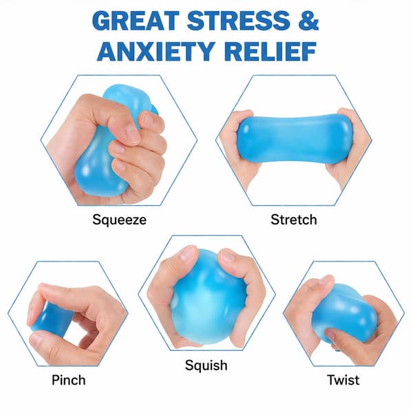 Squishy isterning Fidget Legetøj Stresslindrende Sensorisk Klemmelegetøj | Klar Blød TPR Silikone til Børn og Voksne (1 Stk Blå) 1 Pcs Blue