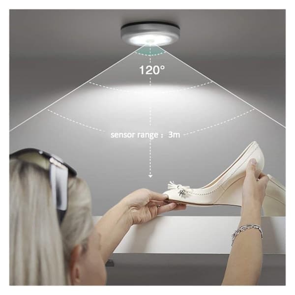 LED-nattlampa med rörelsesensor 6000K 3-pack, vit