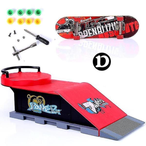 Mini Skatepark til Finger Skateboard Feltkombination Legetøj Skateboard Park Rampe Legetøj Rampe Stil D Style D