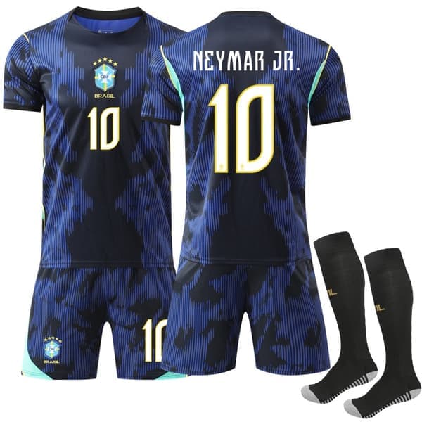 Brasil 2026 VM Bortetrøye, Barne- og Voksenstørrelser, Nummer 10, Neymar 22 22