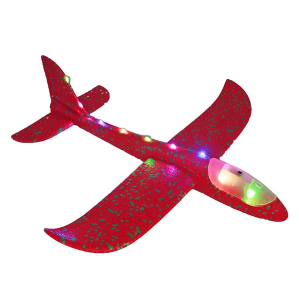 Skumfly - 48 cm lysende håndkast svævefly til udendørs leg Red
