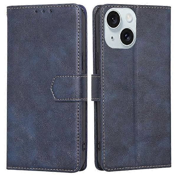 Magnetisk etui PU læderpung etui med stander til iPhone 15