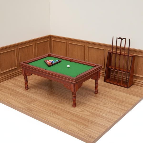 Milageto 1:12 Skala Billardbord Realistisk Model Mini Poolbord Sæt til Diorama