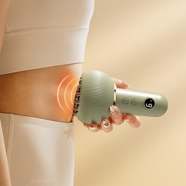 Bærbar anti-cellulite og lymfedrænage massager, multi-mode dybdevævsmaskine til ben og arme, hvid
