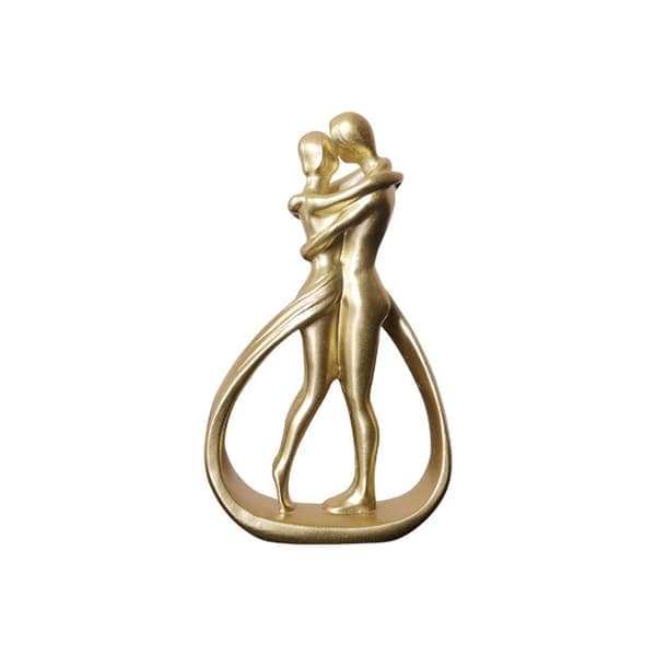 Hjerte-skulptur av et kjærlig par, borddekorasjon, hvit white