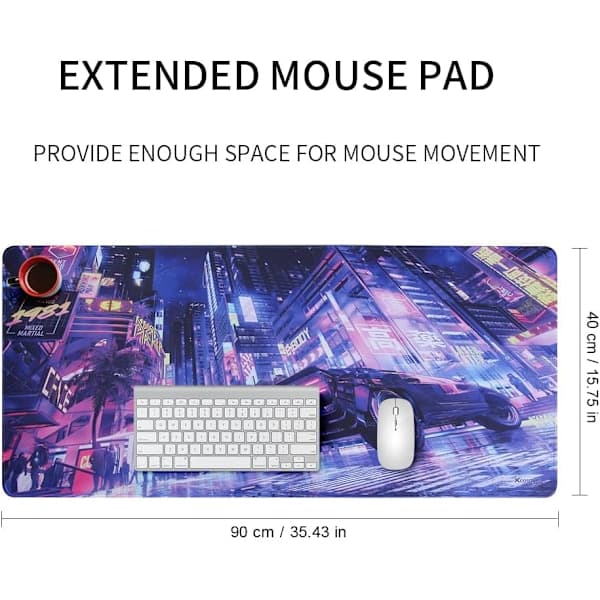 Gaming Musematte, 900 x 400 mm, Personlig Utvidet Anime Musematte, Stor Skrivebordsmatte