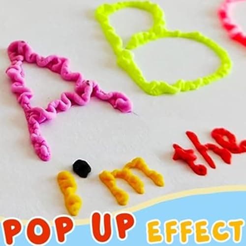 3D Bubble Penna, 6 st Puffys Paint Popcorns Pennset för barn