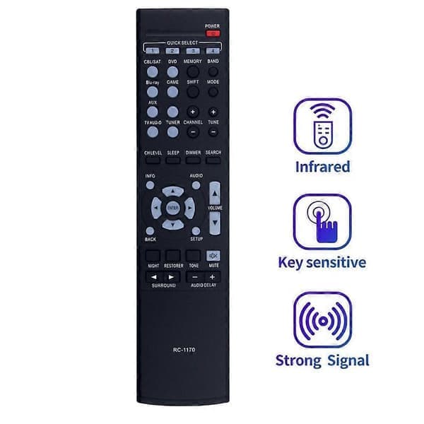 Erstatningsfjernkontroll RC - 1170 for DENON AV-mottaker AVR - E200 AVR - X500 - 1612 - 1622