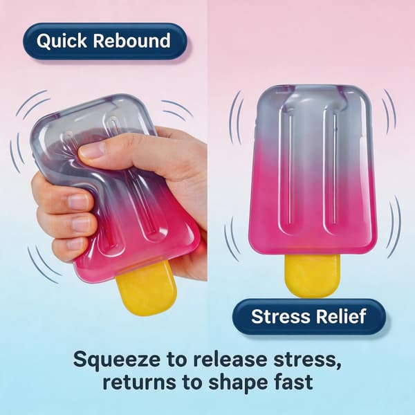 Is Squeeze Squishy, Sommer Sensorisk Stressaflastning Squeeze Squishy, Blødt Sensorisk Fidget Legetøj til Stress- og Angstaflastning, Fødselsdagsgave &