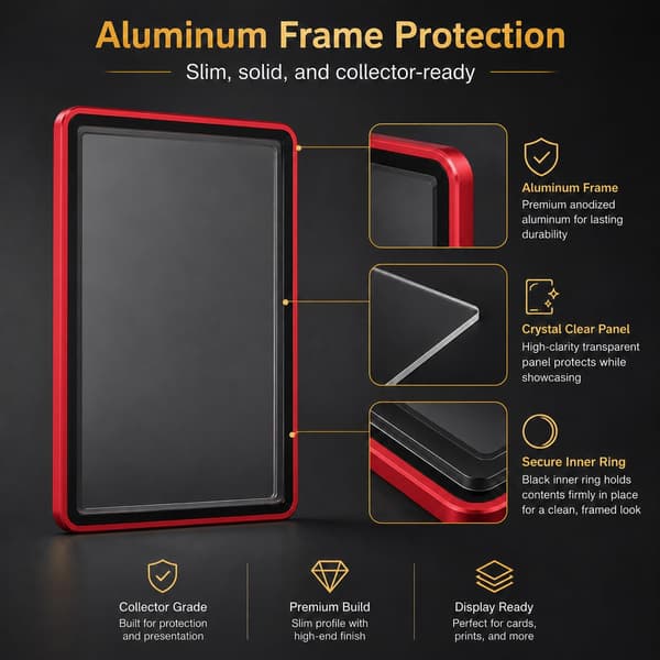 SUGGLESAFE PSA Slab Case, Magnetiskt 9-punktslås Display Protector, Röd Red