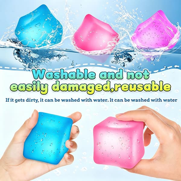 Premium Big Block Cube, Ice Cube Squishies Leksaker, Kub med låda Presentklar (Blå) Blue