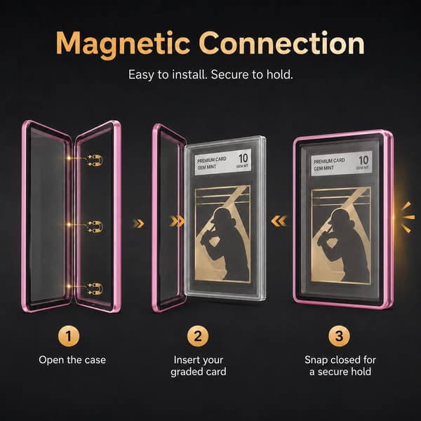 PSA Slab Case, Magnetiskt 9-punktslås Display Protector, Magenta Magenta
