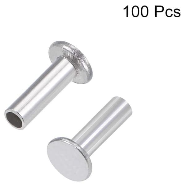 100 stk. aluminium flathodet halv-rørformet nagle M2 X 10 mm M2 x 10mm M2 x 10mm