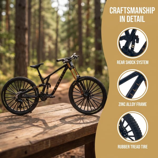 Finger Mountain MTB Cykelmodel til Voksne 1:8 Skala, Sort Black