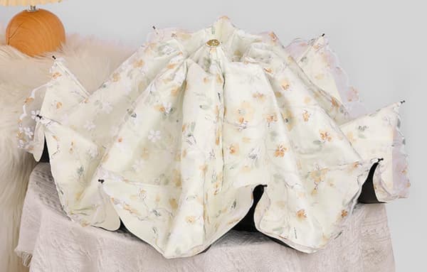 Blonde Blomster 3-Fold Paraply UPF 50+ UV-Beskyttelse Rejseparasol til Regn og Sol Auto-01Yellow