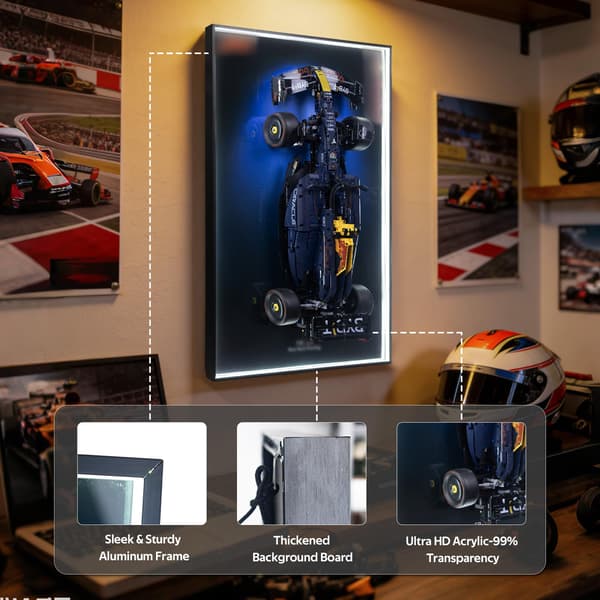 Display Wallboard med LED-ljus för Lego Technic 42206 RB20 42206