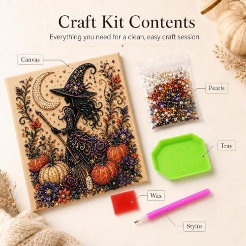 Halloween Ghost Pearl Art DIY-sett, Spooky Cute 3D Halloween Pearl Art (#E) #E